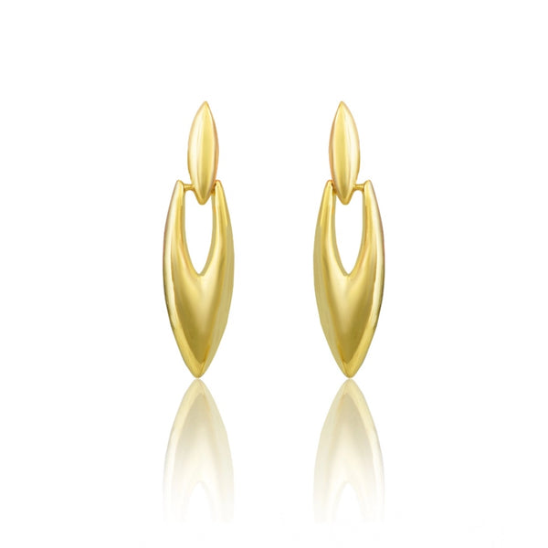 Women's brassNew Gold Tone Polish Mini Office Earrings (Gold Plated)
